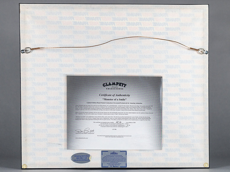 Bugs Bunny "Monster of a Smile" Animation Cel Proof 2011